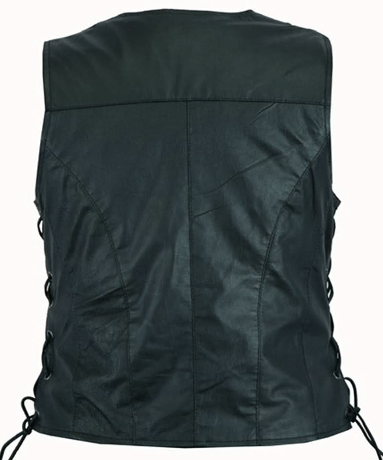 Ruvena Women's leather motorcycle vest Women's Leather Vests Renegade Classics