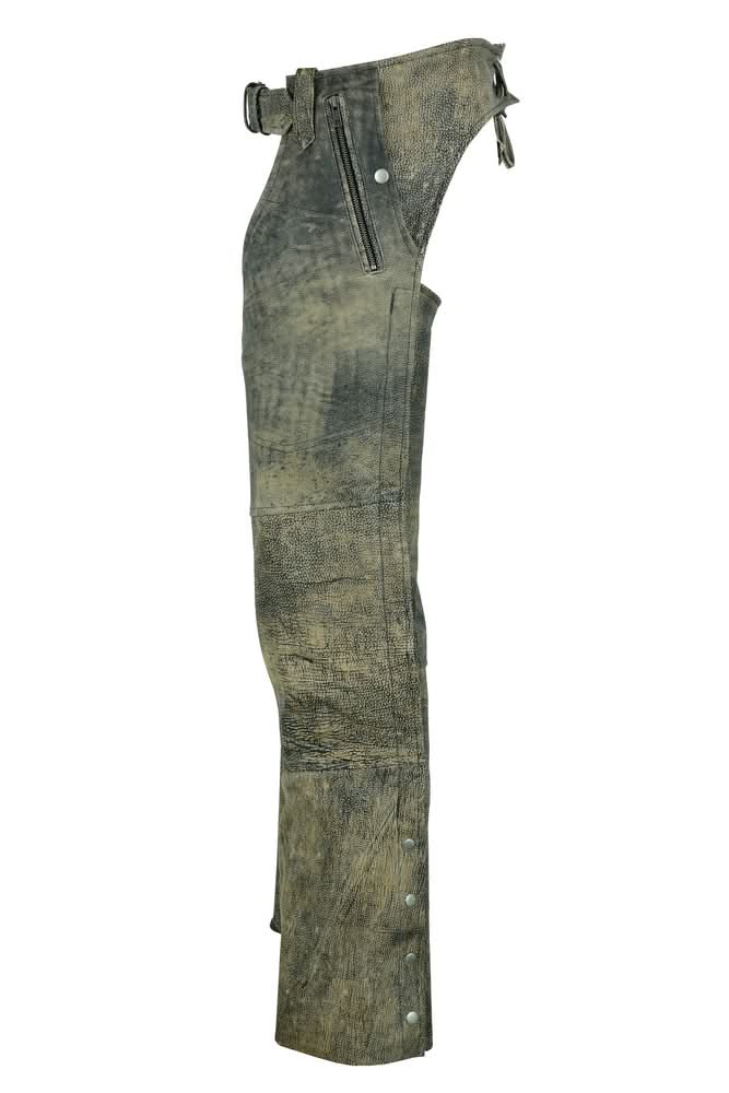 Invicto Unisex Antique Brown leather motorcycle chaps Chaps & Pants Renegade Classics