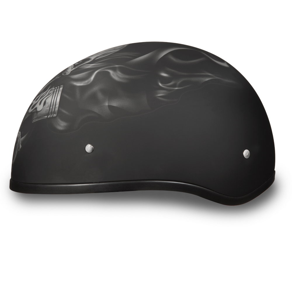 D6-PS D.O.T. DAYTONA SKULL CAP - W/ PISTONS SKULL Helmets Daytona Helmets