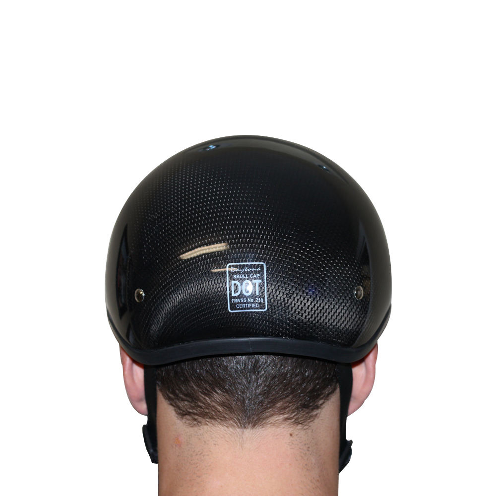 D.O.T. Daytona Skull Cap W/O Visor- Grey Carbon Fiber 3XL