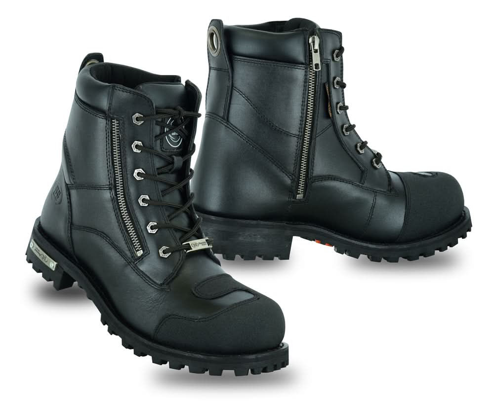Thundersole Men's leather motorcycle boots - Black Men's Footwear Renegade Classics