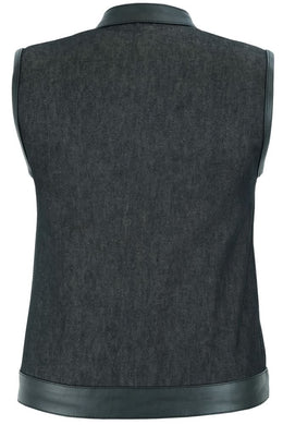 Wildfire Black womens denim vest Women's Denim Vests Renegade Classics