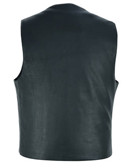 Back Line Men's Single Back Panel motorcycle vest Men's Leather Vests Renegade Classics