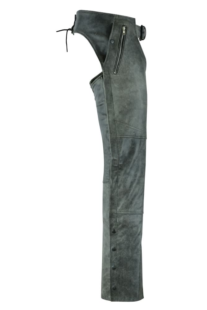 Erova Unisex Gray Motorcycle Leather Chaps Chaps & Pants Renegade Classics