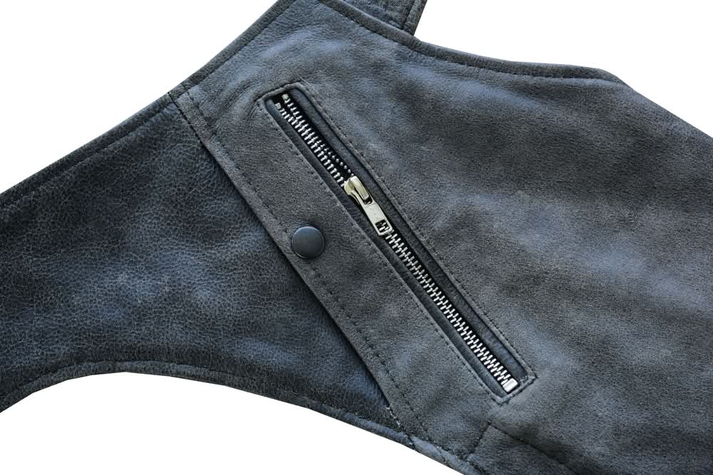 Erova Unisex Gray Motorcycle Leather Chaps Chaps & Pants Renegade Classics
