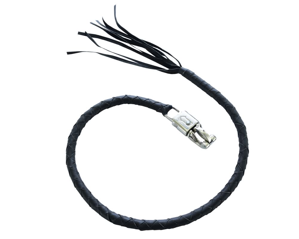 GBW201 Leather Handlebar Fringe - Black Whips Renegade Classics