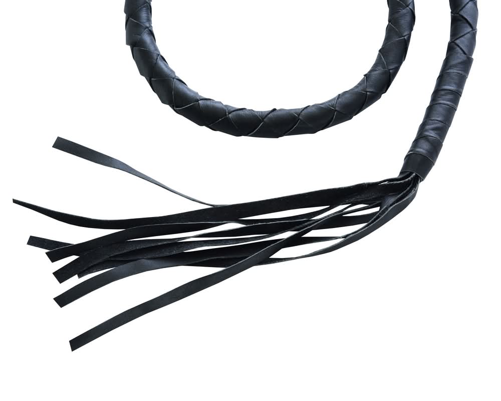 GBW201 Leather Handlebar Fringe - Black Whips Renegade Classics